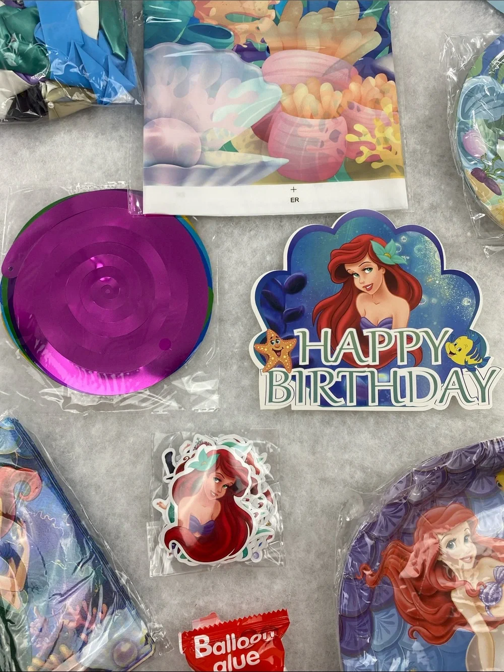 Disney Ariel The Little Mermaid Party Kit in Teal & Purple & Blue